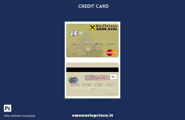 modello mastercard Ucraina Raiffeisen Bank in stile verificato